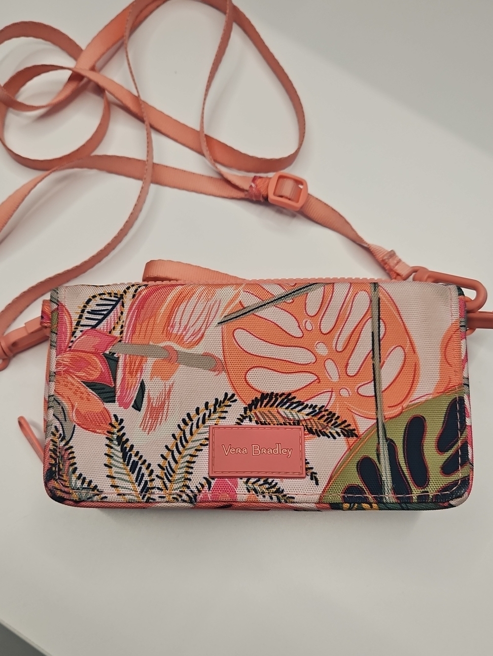 Vera Bradley Floral Pink Crossbody Wallet Bag